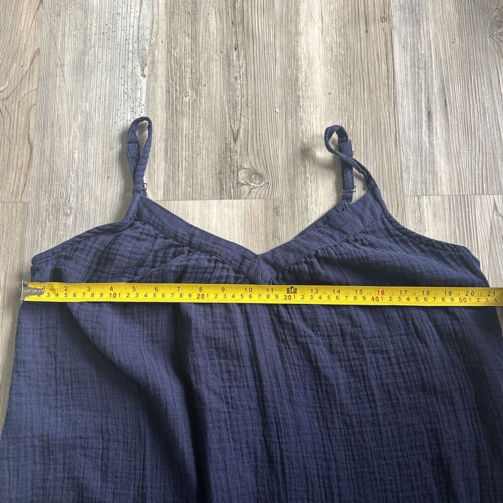 Gap 100% Cotton Blue Maxi Dress Beachy Coastal Sundress Vacation Size Medium - Picture 4 of 6